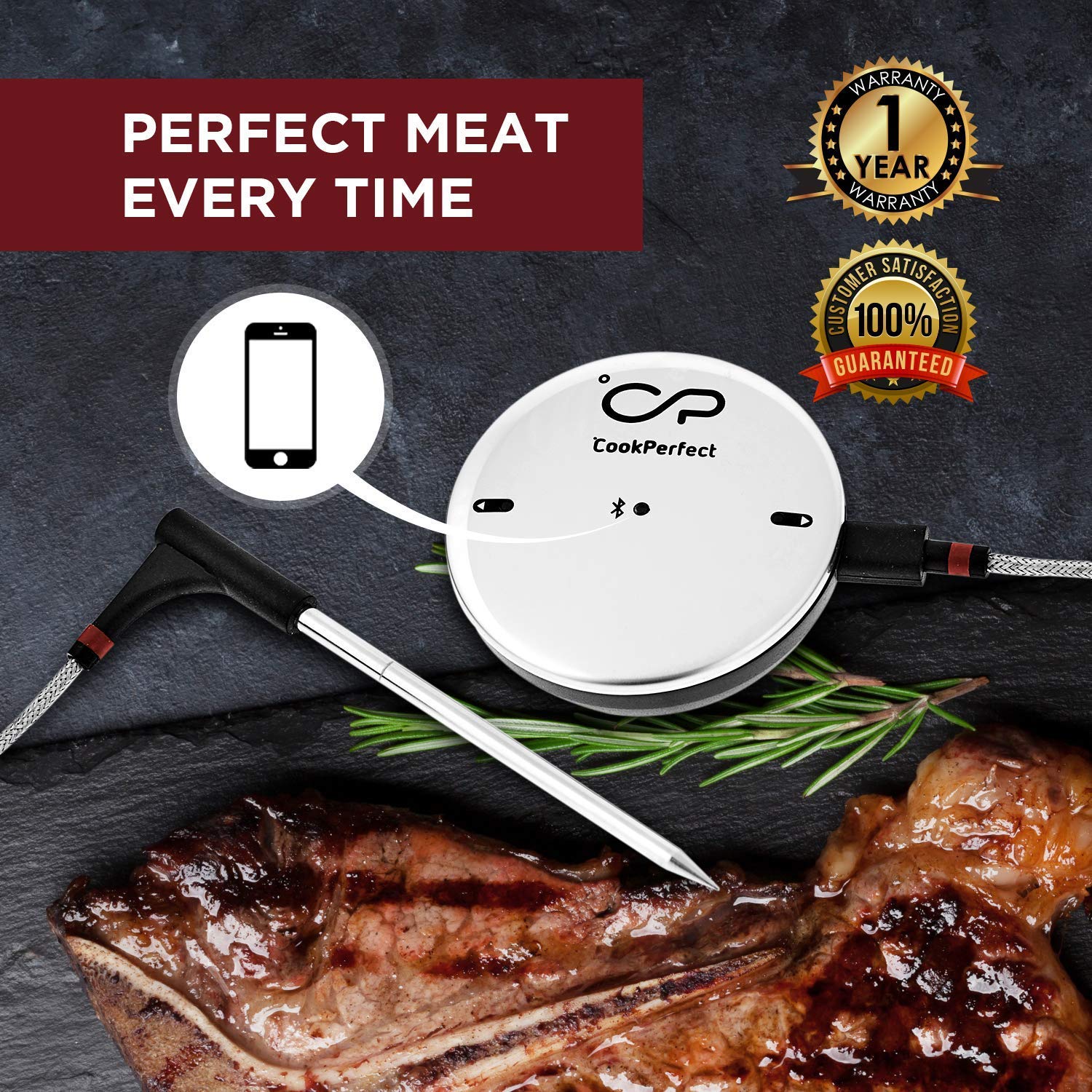 Cookperfect New Smart Wireless Meat Thermometer With 400ft