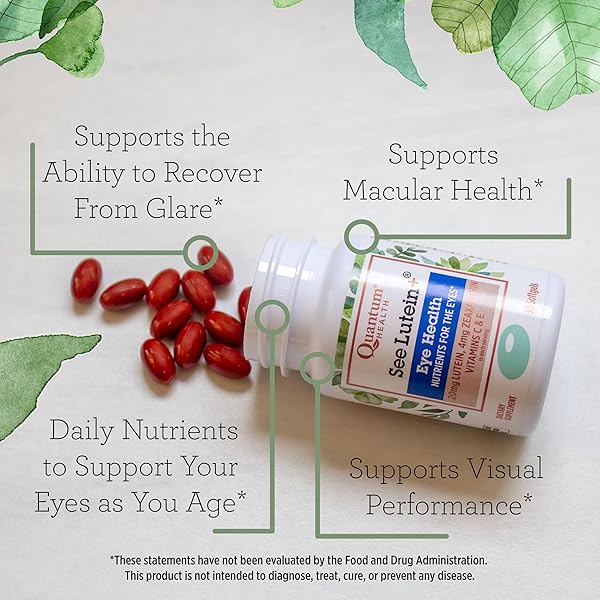 QUANTUM HEALTH SEE LUTEIN+, LUTEIN & ZEAXANTHIN EYE SUPPLEMENT, WITH EYE VITAMINS C AND E, HELPS MAINTAIN OVERALL EYE HEALTH – 30 SOFTGELS, 30-DAY SUPPLY