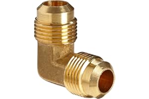 JMF Anderson Metals 54055-06 Brass Tube Fitting, 90 Degree Elbow, 3/8" x 3/8" Flare