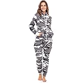 One Piece Pajamas for Women Unisex Hooded Fleece Onesies Adult Jumpsuits Non Footed Pajama