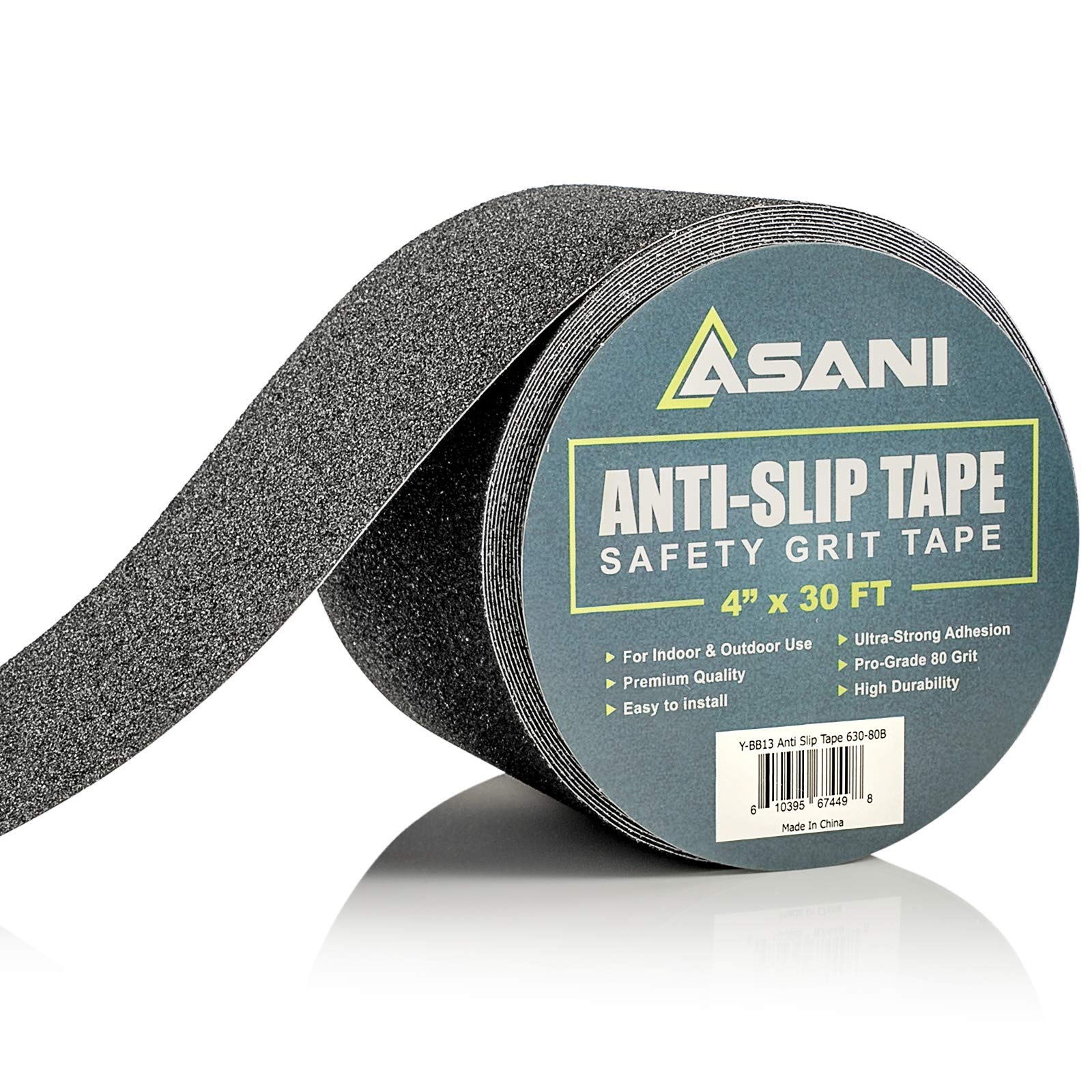 Safety Anti Slip Tape Rubberized 4" X30ft Roll Non Skid Stairs Grip