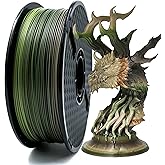 WISDREAM PLA Forest/Jungle/Military Rainbow Gradient Multicolor Rainbow PLA Filament, Glossy Metallic Finish, 1.75mm,1kg(2.2 lbs) Compatible with 99% FDM Printers