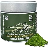 FKRO Organic Tea Master's Ceremonial Grade Japanese Matcha Green Tea Powder. 1st Harvest, Single Origin, Sugar-free. Flown in Fresh from Japan Every Month (30g/1.06oz) Tin