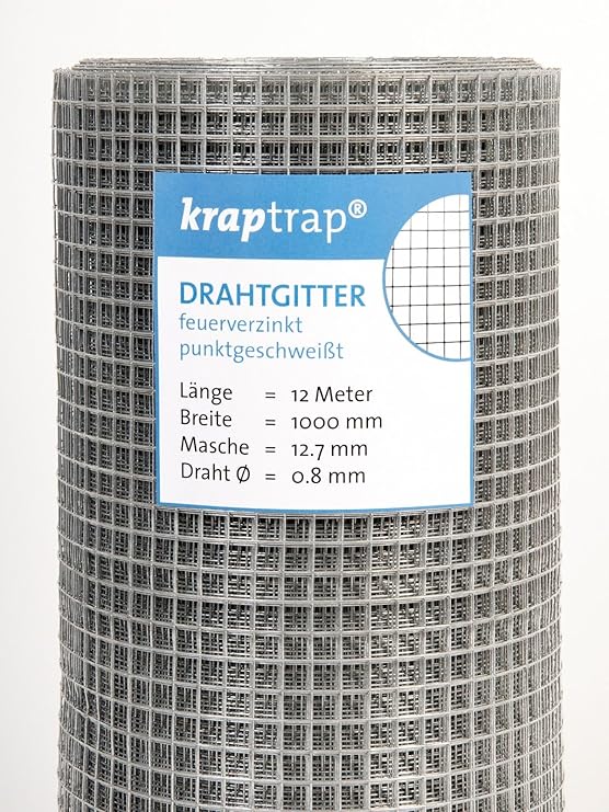 Volierendraht Drahtgitter Drahtzaun feuerverzinkt 12x12mm12m x 1m