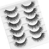 KOUSEI False Eyelashes Natural Cat Eye Fake Lashes Fluffy Lashes 6 Pairs Wispy Curly Lash Volume Lashes Makeup