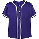 Boys Baseball Jersey Button Down Hip Hop Personalized Sport T Shirts Tops for Kids Girls Toddler Baby