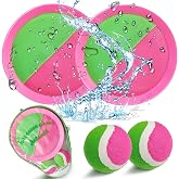 Jalunth Ball Catch Set Game Toss Paddle - Beach Toys Back Yard Pool Outdoor Lawn Games Backyard Camping Sticky Mitts Age 3 4 5 6 7 8 9 10 11 12 Years Old Boys Girls Kids Adults Family Easter Gifts