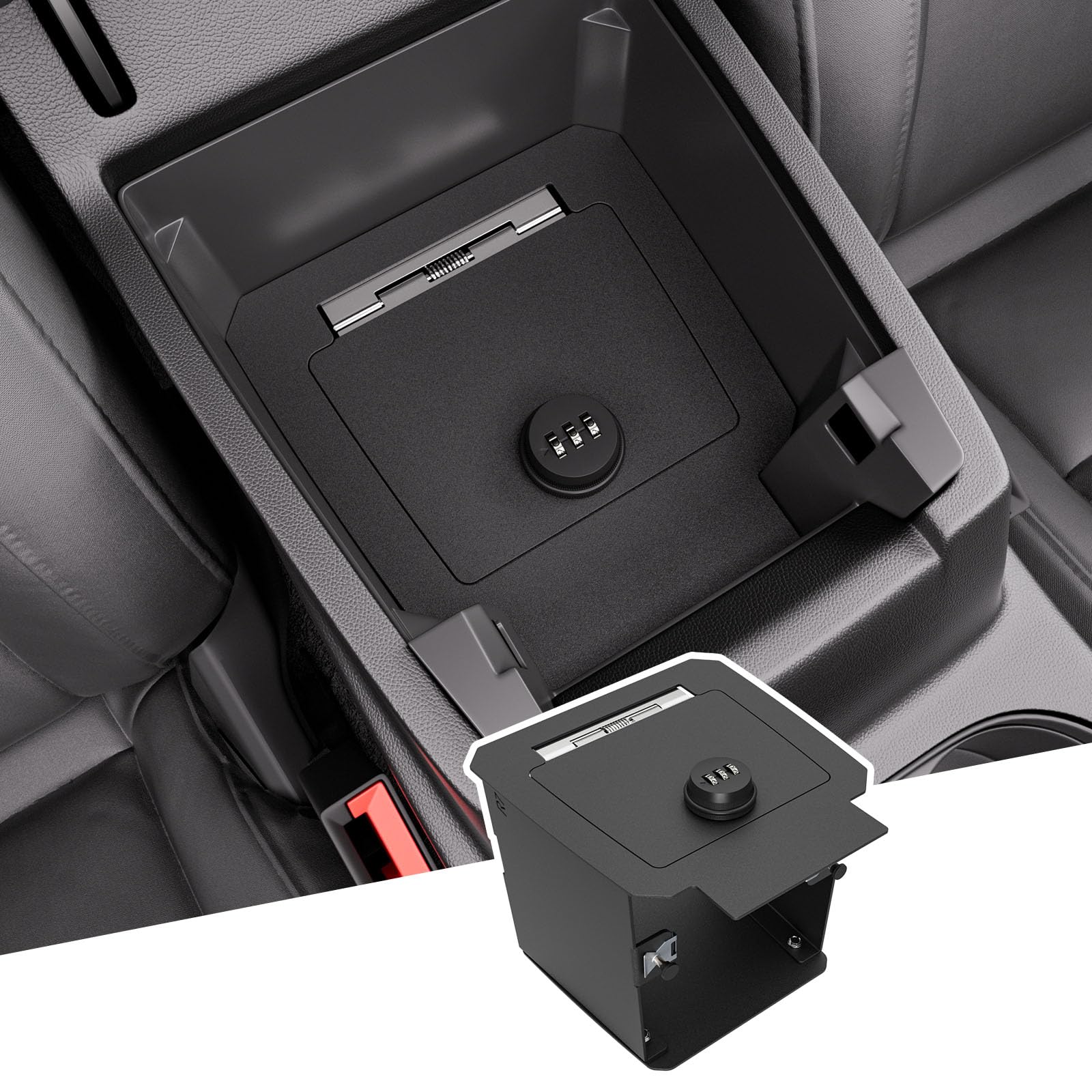 Photo 1 of SZYANG Center Console Safe Organizer Compatible with 2023-2026 Chevy Colorado GMC Canyon Lock Box Console Safe Vault Replacement for 2023-2026 Chevy Colorado Accessories