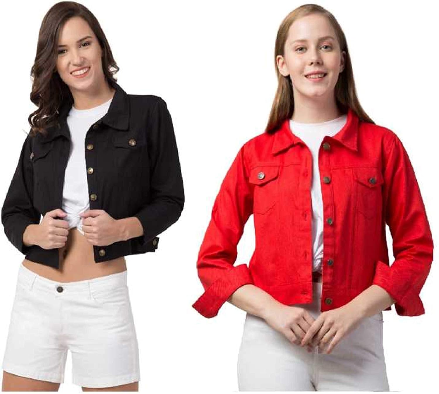 multi colored denim jacket