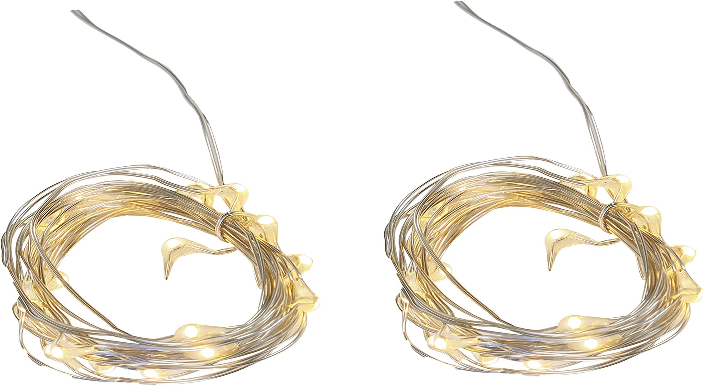 Twinkle Fairy String Lights Strands With 20 LEDs,Timer, Battery operated For Easter, Garden, Home, Wedding, Party, Christmas Decoration(Set of 2) (Warm White)