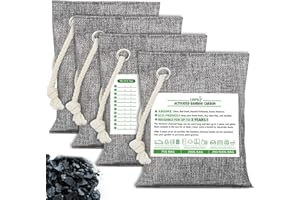 4 Pack Nature Fresh Charcoal Bags total 800g Odor Absorber Bamboo Charcoal Air Purifying Bags, Nature Fresh Charcoal Bag Air 