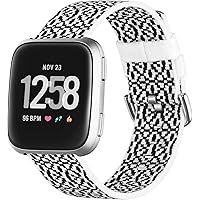 Compatible with Fitbit Versa/Versa Lite/Fitbit Versa 2 Bands for Women Men, Soft Woven Fabric Breathable Replacement…