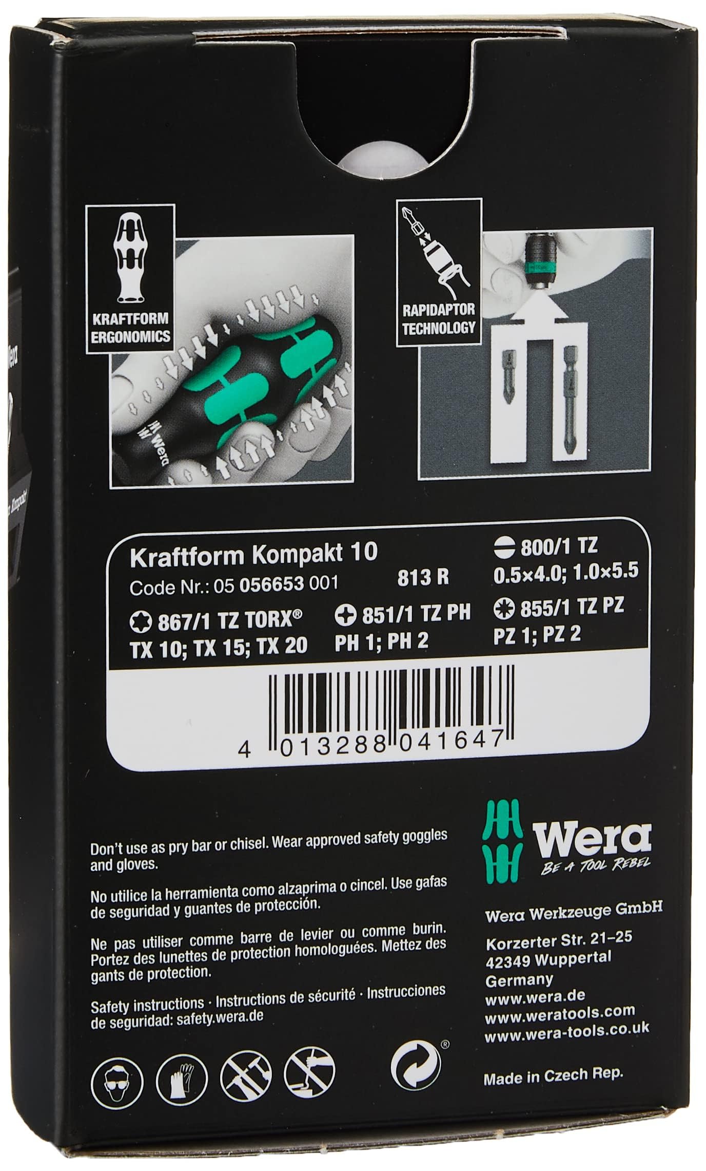 Wera Kraftform Kompakt 10, 10-teilig, 05056653001, Mehrfarbig 4