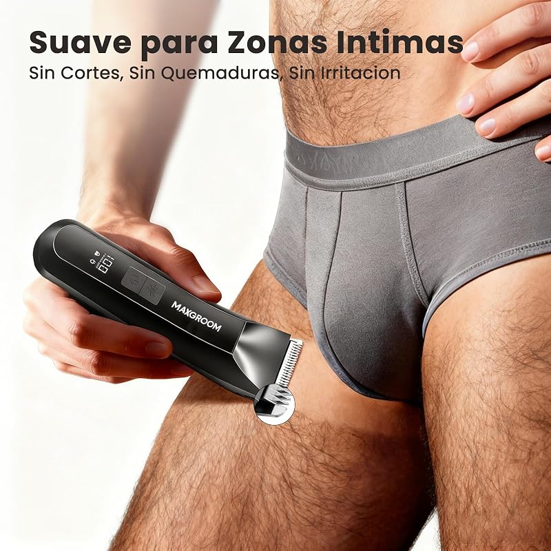 Afeitadora Corporal 3 en 1, IPX7 Impermeable, Negro