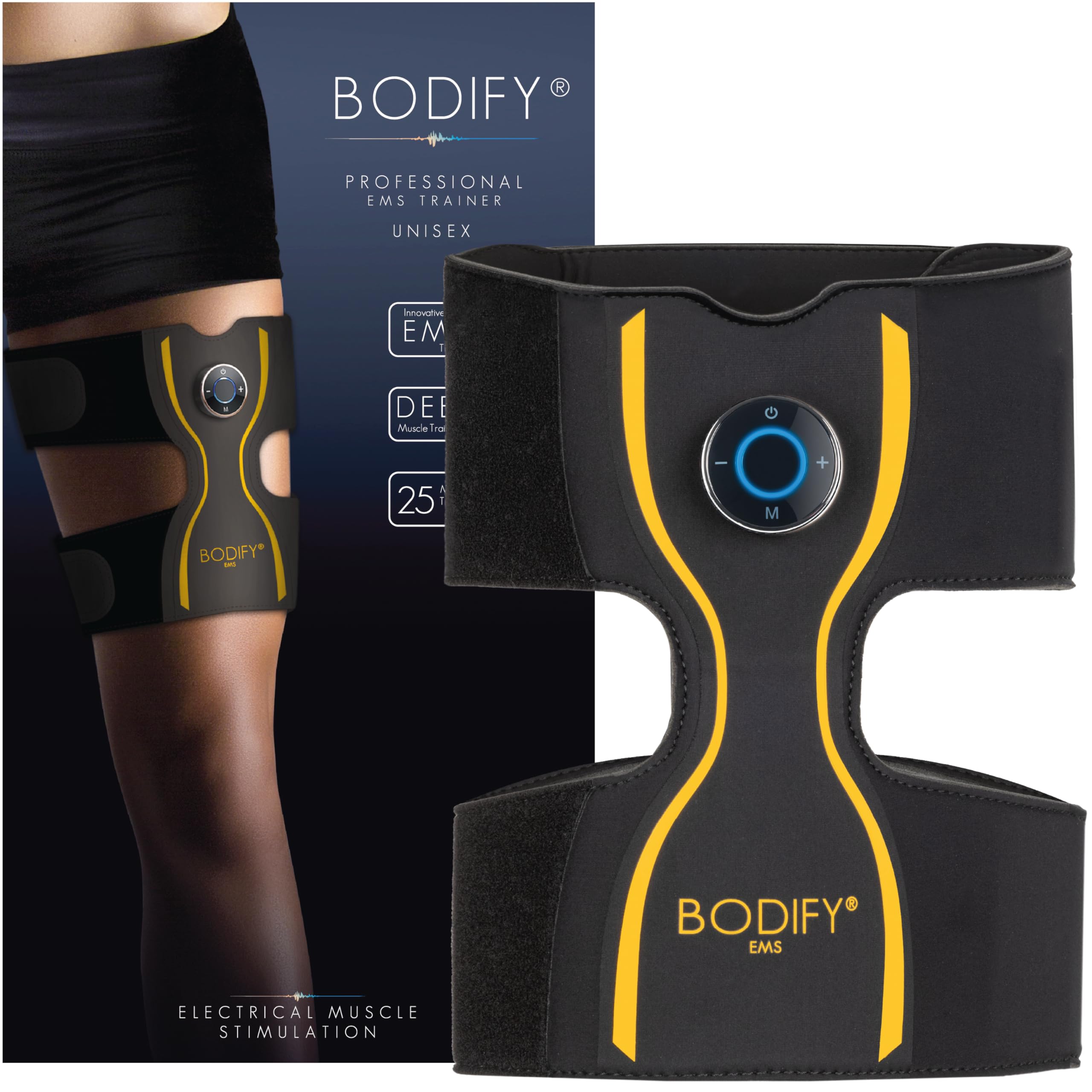 Bodify® EMS Leg Trainer Pro - Targeted stimulation of the leg muscles! - Muscle building - Stimulation device thigh muscles - Muscle trainer for men and women THE ORIGINAL