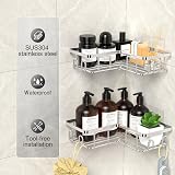 UUlioyer Corner Shower Caddy 2-Pack Stainless Steel No Drilling view 2