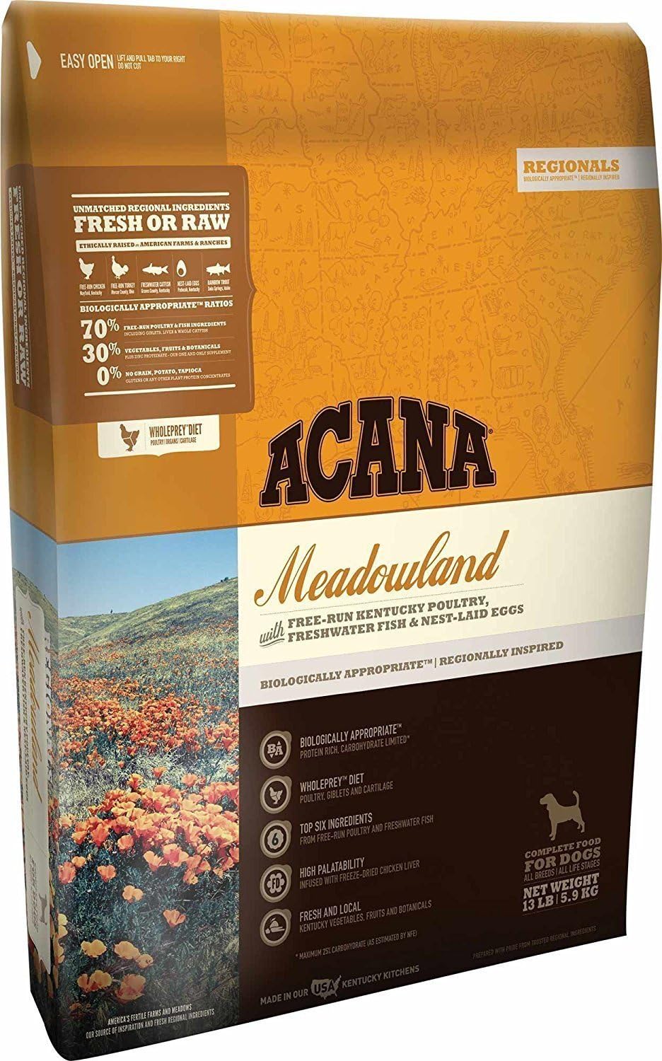 ACANA Regionals Meadowland Dry Dog Food 13 Pound Bag