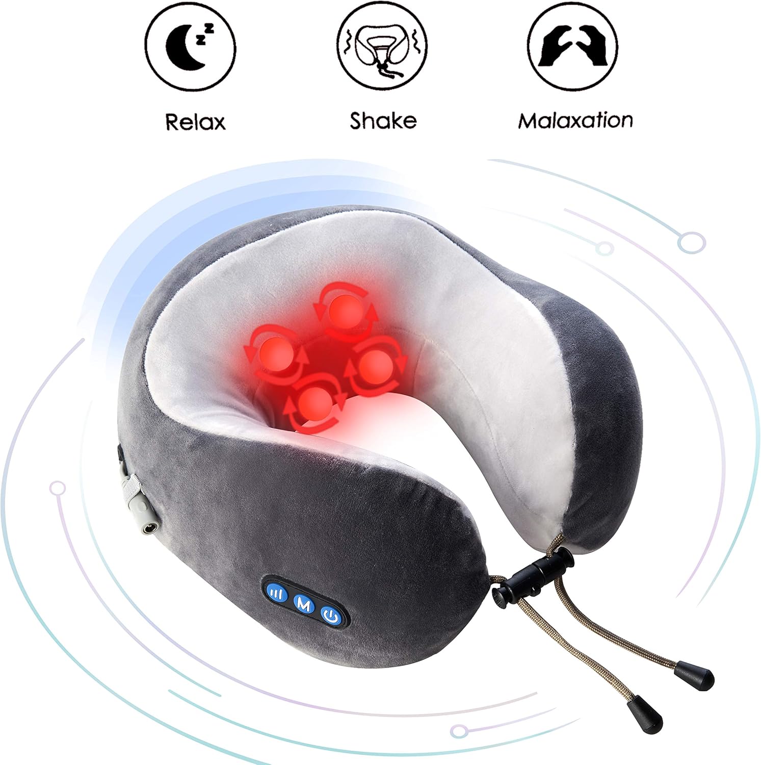 Electric Travel Neck Massage Pillow, Ushaped Memory Foam