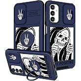 Funermei for Samsung Galaxy A16/A17 5G Case with Ring Stand, Skeleton | Silde Camera Protection,Dual-Layer Hard PC Protection, Cute Girly Phone Cover for Women Girls