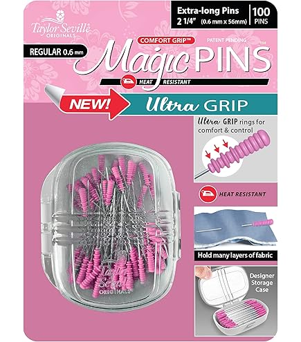 Taylor Seville Magic Flat Head Spilli Patchwork Extra Lunghi – 3.5cm X 0.5mm – 50 Pezzi – Testa Piatta Termoresistenti - 2