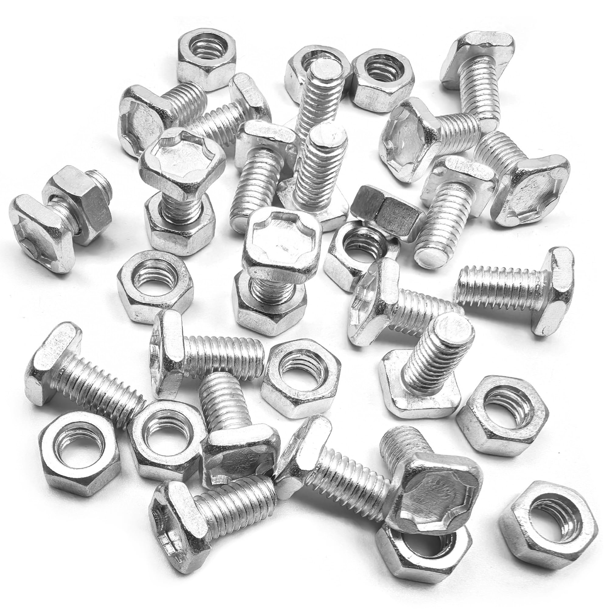 30 Pack Greenhouse Nuts and Bolts Square Head 10mm Aluminium Greenhouse Bolts & Nuts Greenhouse Accessories for Installing Building Repairing and Fixing Green House