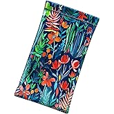 FINTIE Soft Eyeglasses Case with Cleaning Cloth, Portable Squeeze Top Vegan Leather Glasses Pouch, Sunglasses Eyewear Bag