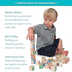 Melissa & Doug Deluxe Wooden ABC/123 1-Inch Blocks