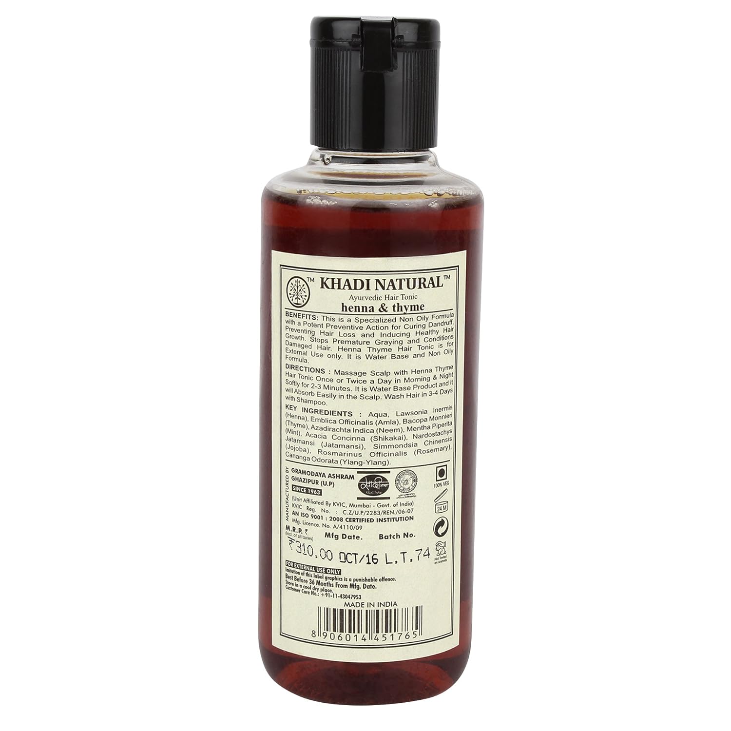 Buy Khadi Thyme Henna Hair Tonic 210ml Online At Low Prices In