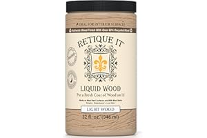 Retique It New and Improved Formula Liquid Wood Coatings - Stainable Primer - Paint It then Stain it (Light Wood, Large)