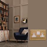 Varilight 2G 13A Switched Socket Georgian Brass XG5W view 2