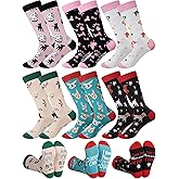 Hercicy 6 Pairs Novelty Dog Lover Gift Socks for Women Cute Dog Paw Cotton Crew Socks Birthday Mother's Day Gift for Pet Owners New Puppy Mom Girlfriend