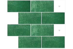 Artemuro 10-Sheet Premium Peel and Stick Backsplash Tile Subway to Spark Up Your Walls - Self Adhesive 3D Mosaics for Kitchen, Bathroom & Vanity - Waterproof Decor Wall Panels (12x10) (Peacock Green)