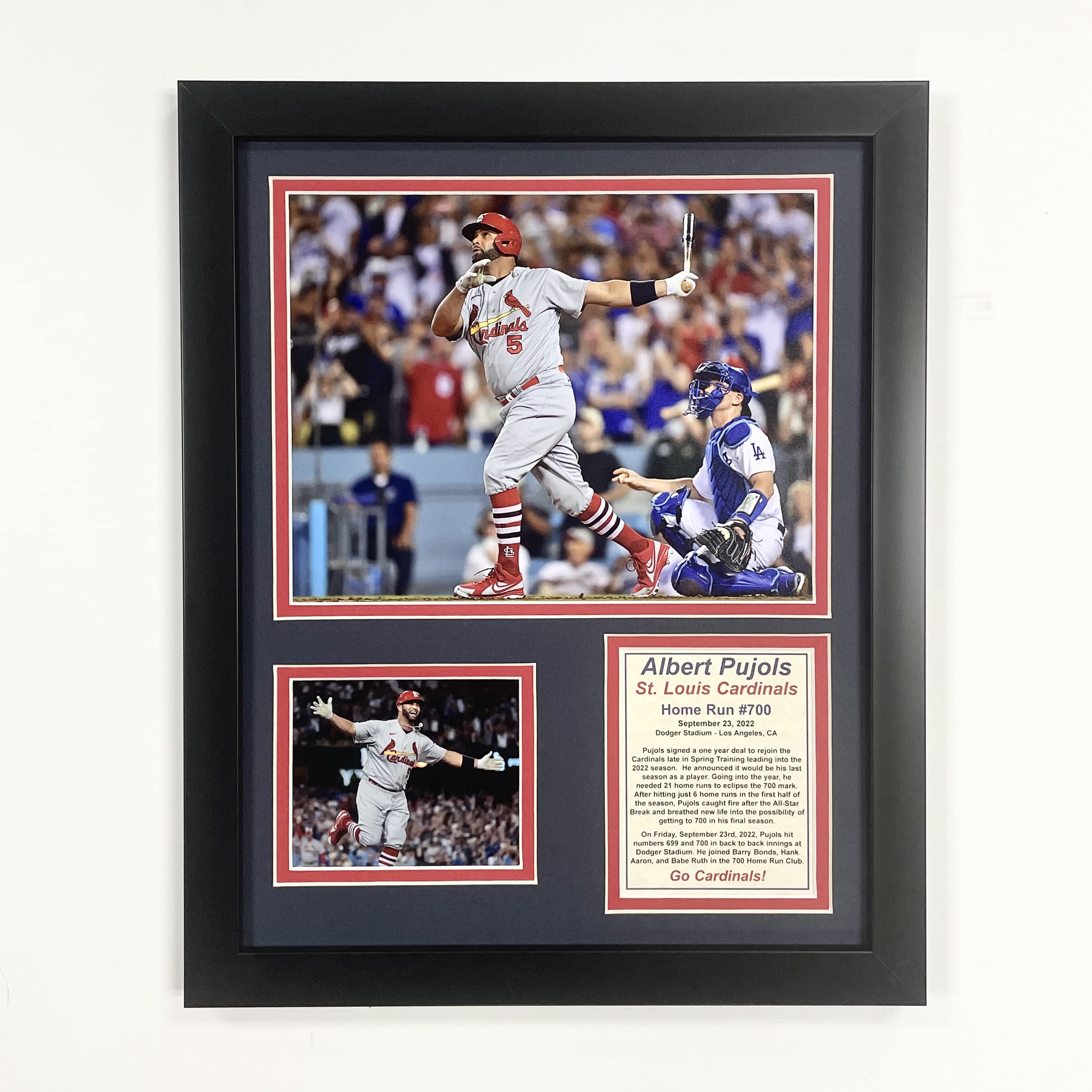 Legends Never Die, Inc. St. Louis Cardinals | Albert Pujols 700th Home Run | 12"x15" Framed Photo Collage