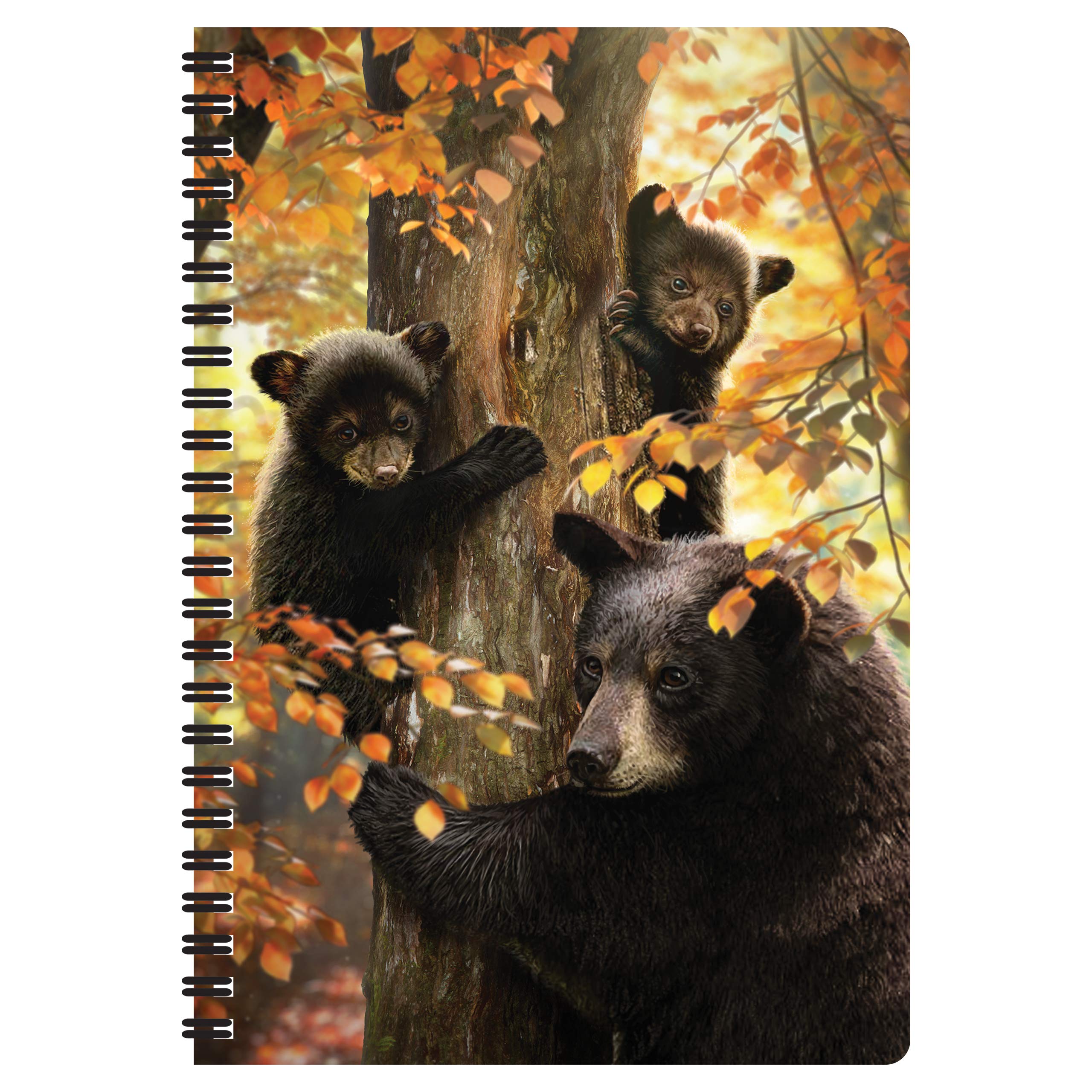 3D LiveLife A5 Notebook - A Mother's Watch from Deluxebase. Spiral Bound Lined Notebook with 80 Recycled Pages, 3D Bear Art Notebooks for Work, Gifts and School Supplies, (21 x 14.5 cm).
