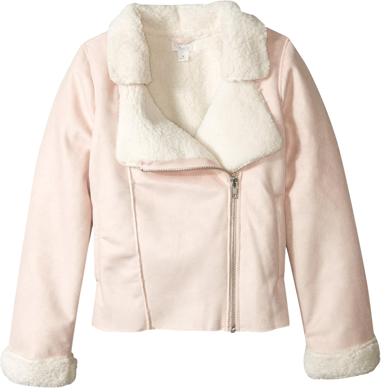 The Children's Place Big Girls' Sherpa Moto Jacket, Suede