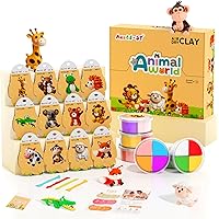 Air Dry Clay Kit - Animal Theme, Modeling Clay for Kids, DIY Model Magic clay with Sculpting Tools and Tutorials, 12 Boxes Mo
