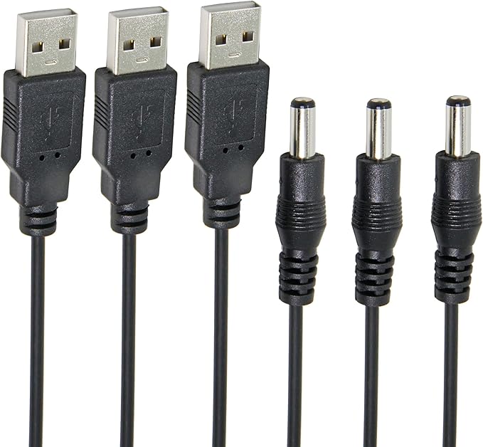 USB to DC 5V Cable, 5.5 x 2.1mm, 3Pack 1M, Ancable USB Amazon.co.uk
