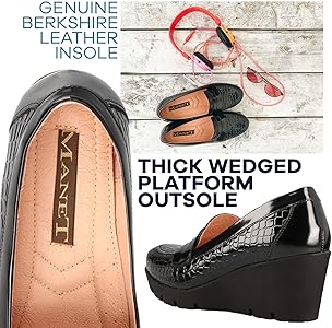 leather wedge loafers