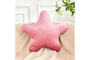 XVTRU Dusty Pink Star Throw Pillow, Cute Star Pillow Room Decor, Soft 14.9" Star Shaped Decorative Throw Pillow for Bedroom, Star Plush Floor Cushions Pillows