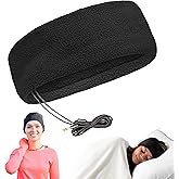 CozyPhones Fleece Sleep Headphones - Wired Over Ear Headphones from Ultra Thin Earphones for Side Sleepers, Meditation, Running, Laptop, and Phone - Black