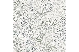 Heroad Peel and Stick Wallpaper Green Contact Paper Floral Wall Paper Boho Contact Paper for Cabinets Drawers Liner Removable Wallpaper Self Adhesive Wall Paper for Bathroom Waterproof 17.3''x78.7''