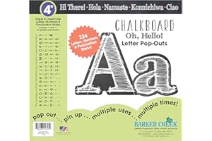 Barker Creek Letter Pop-Outs, 4" Chalkboard, Designer Letters for Bulletin Boards, Breakrooms, Reception Areas, Signs, Displays, and More! 4", 234 Characters per Set (1725)