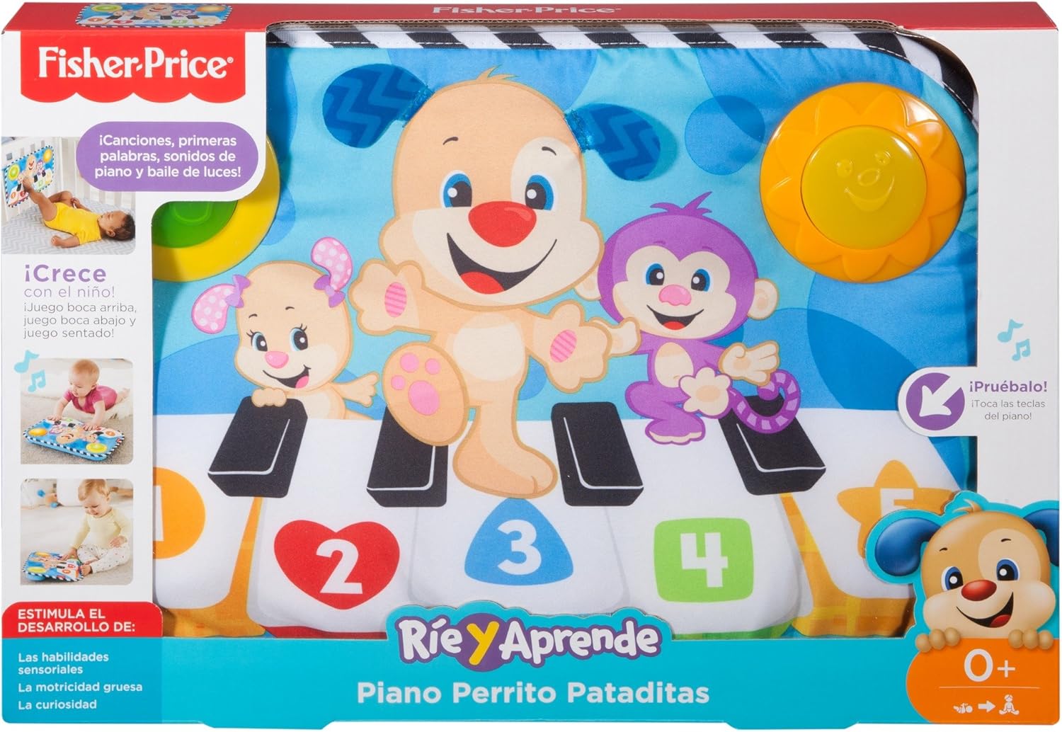 Fisher-Price Piano perrito pataditas, juguete musical para bebé (Mattel FHJ40)