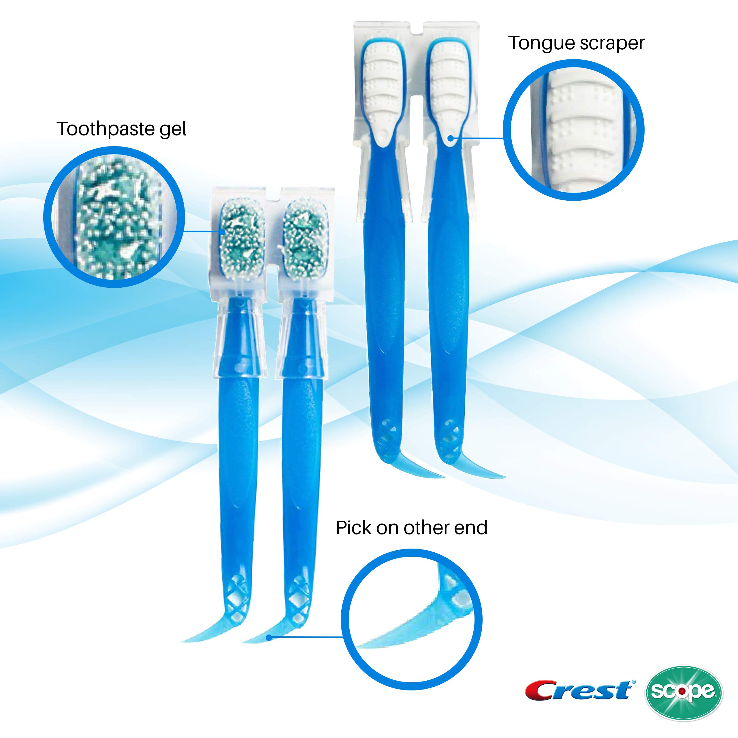 Crest Scope Mini BrushesDisposable Toothbrushes with Toothpaste and