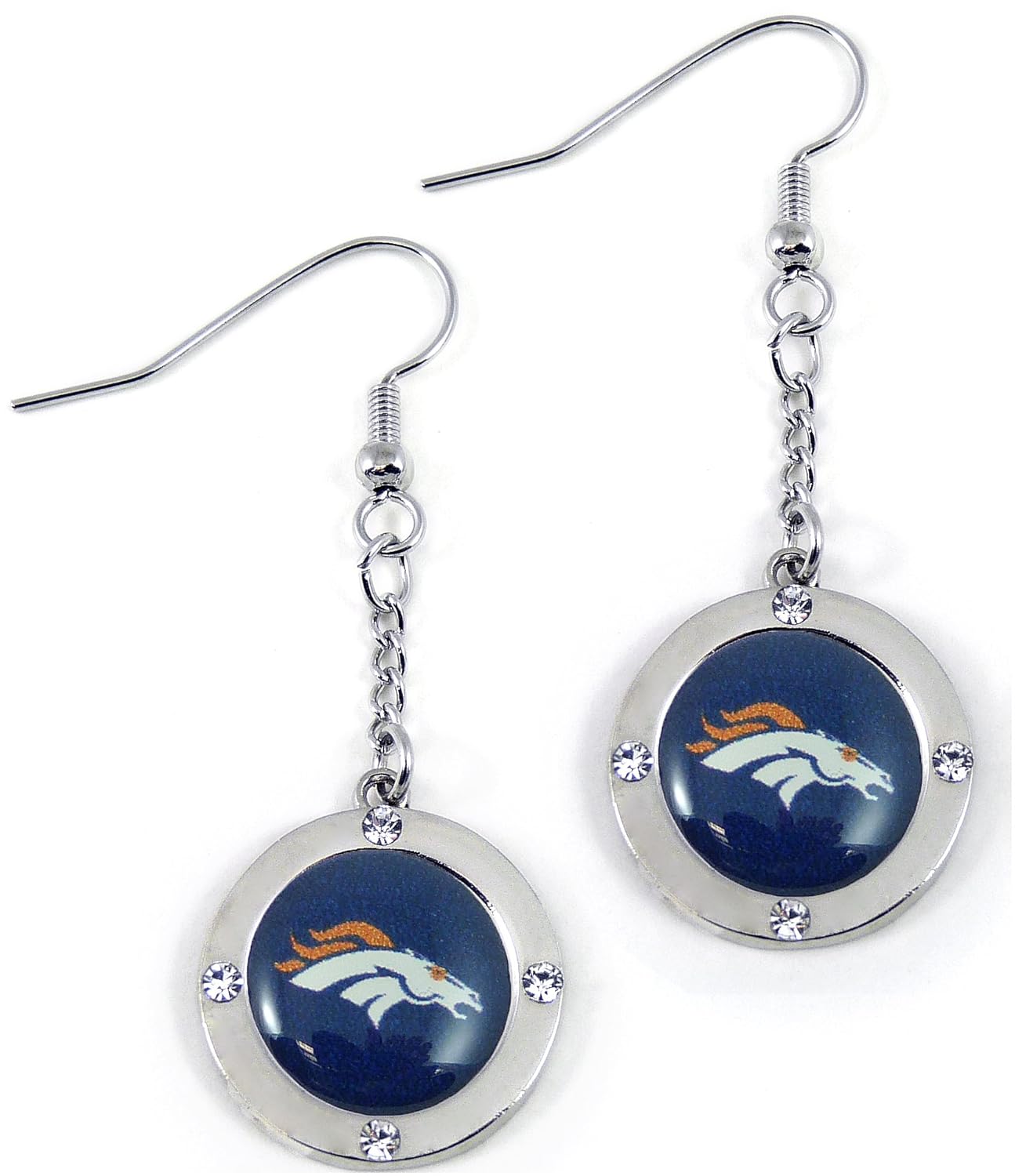 NFL Denver Broncos Crystal Dangle Earrings