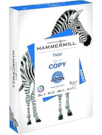 Hammermill Paper, Tidal Copy Paper, 11 x 17 Paper, Ledger Size, 20lb Paper, 92 Bright, 1 Ream / 500 Sheets (162024R) Acid Free Paper