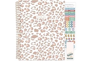 bloom daily planners 2025 (8.5" x 11") Calendar Year Day Planner (January 2025 - December 2025) - Weekly/Monthly Dated Agenda Organizer with Stickers & Tabs - Tan Leopard