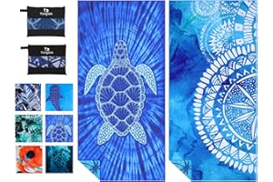 YONGOES 2 Pack Microfiber Lightweight Thin Beach Towel Sand Free Quick Dry Super Absorbent Large Towels for Swimming Pool Yoga Gym Travel Vacation Beach Accessories Essentials for Adults