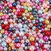 uxcell 800Pcs Faux Pearl for Crafting, 3-8mm No Hole ABS Round Pearls for Vase Fillers, Jewelry Making, Vase Filler, Cosmetic Boxes, DIY Parts, Table Scatter, Multicolor