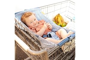 Binxy Baby Shopping Cart Hammock – Infant Seat for Grocery Carts – Holds Car Seats Securely – Compatible with Select 4-Seater Wagons (20–24” Wide) – Supports Up to 50 lbs – Blue Little Arrow